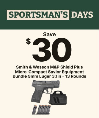 Save $30 on mith & Wesson M&P Shield Plus Micro-Compact Savior Equipment Bundle