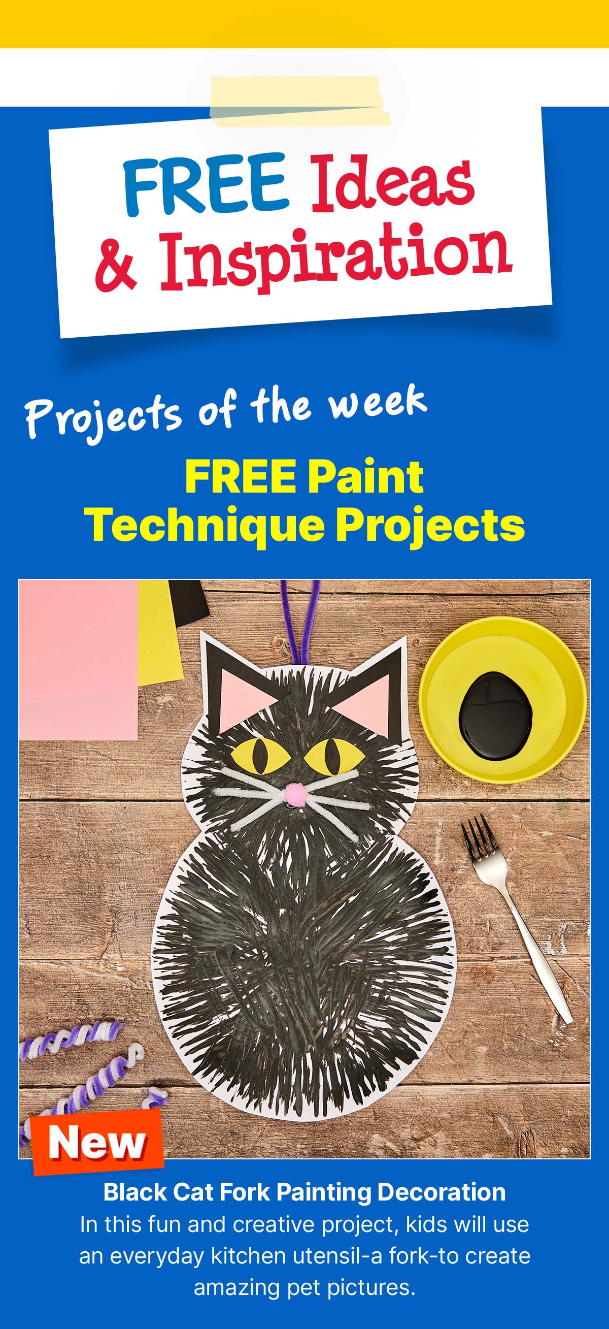Black Cat Fork Painting Decoration