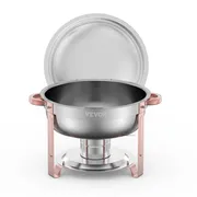 Elegant Chafing Dish Set 5 Qt Stainless Steel Round 4 Pack