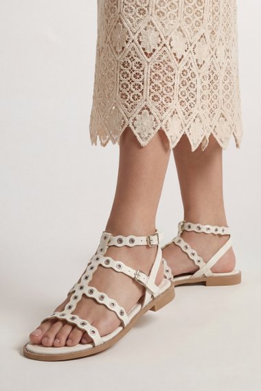 Iyla Faux Leather Studded Gladiator Flat Sandals