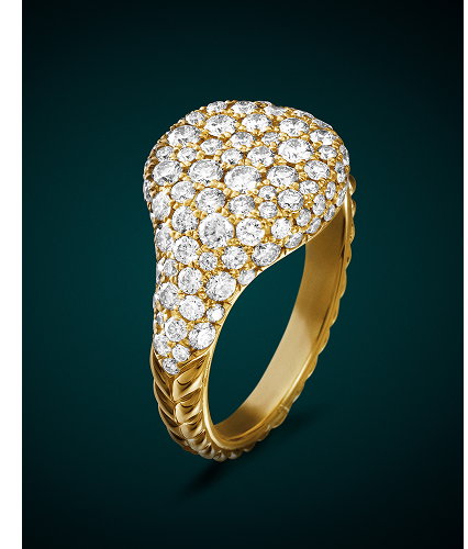 Pavé Pinky Ring18K Yellow Gold with Diamonds, 10mm