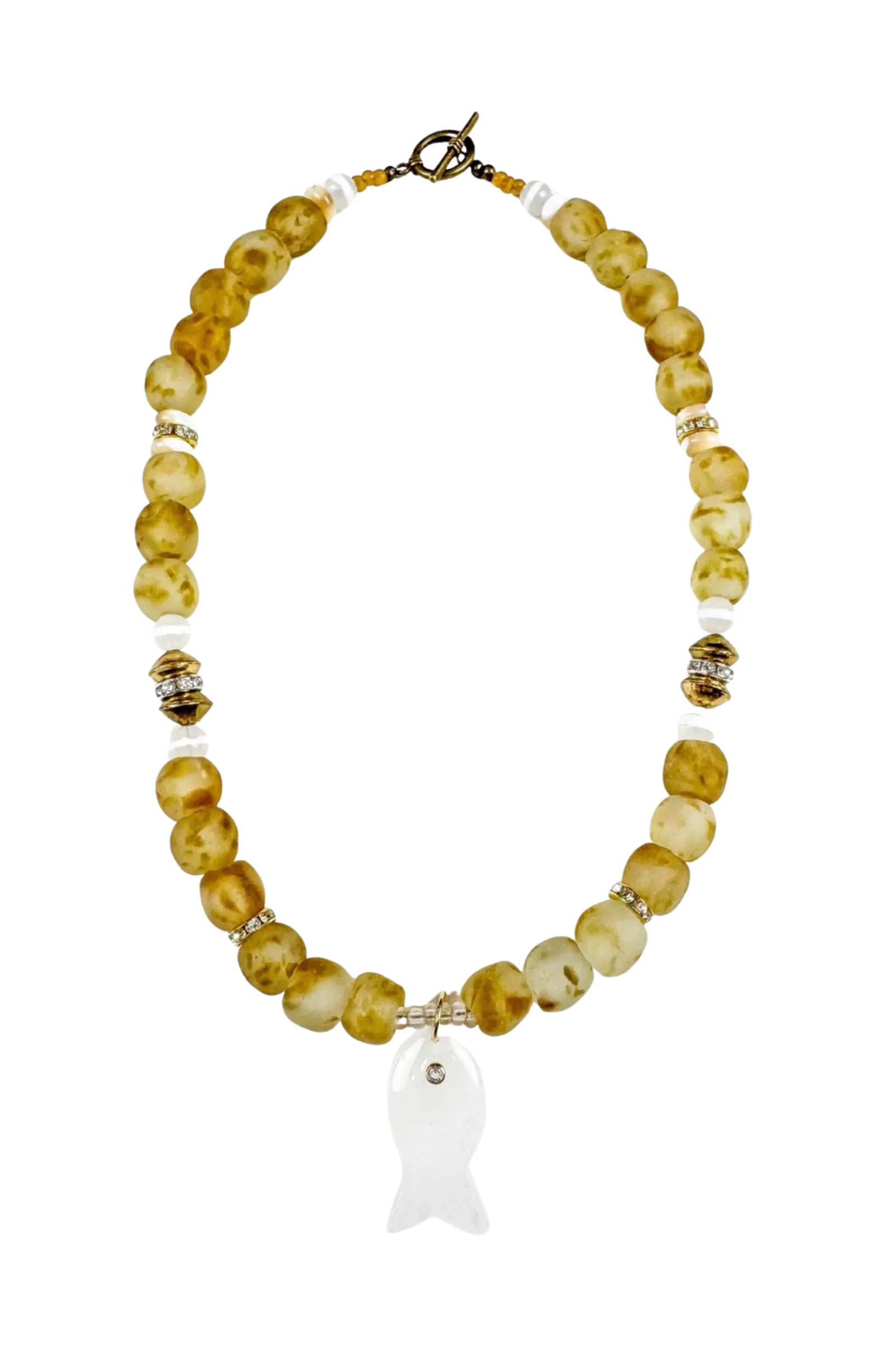 Image of Twine & Twig Classic Fish Necklace, Golden Hour