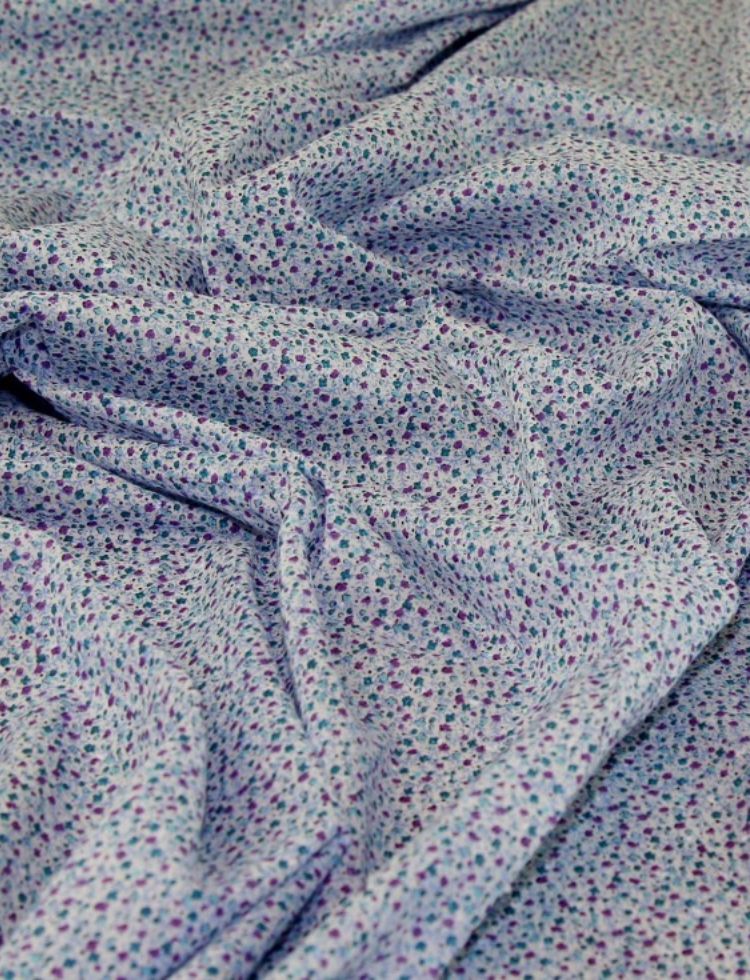 Deadstock Corsage Cotton Swiss Dot Fabric Blue