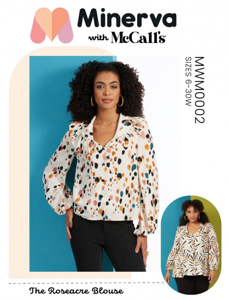 Minerva with McCalls Sewing Pattern Roseacre Blouse