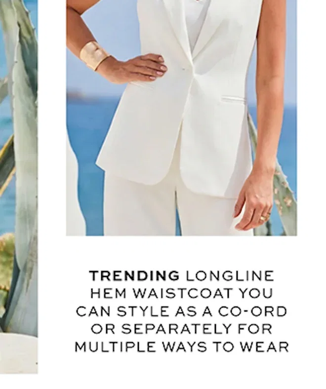 Ivory Longline Sleeveless Blazer