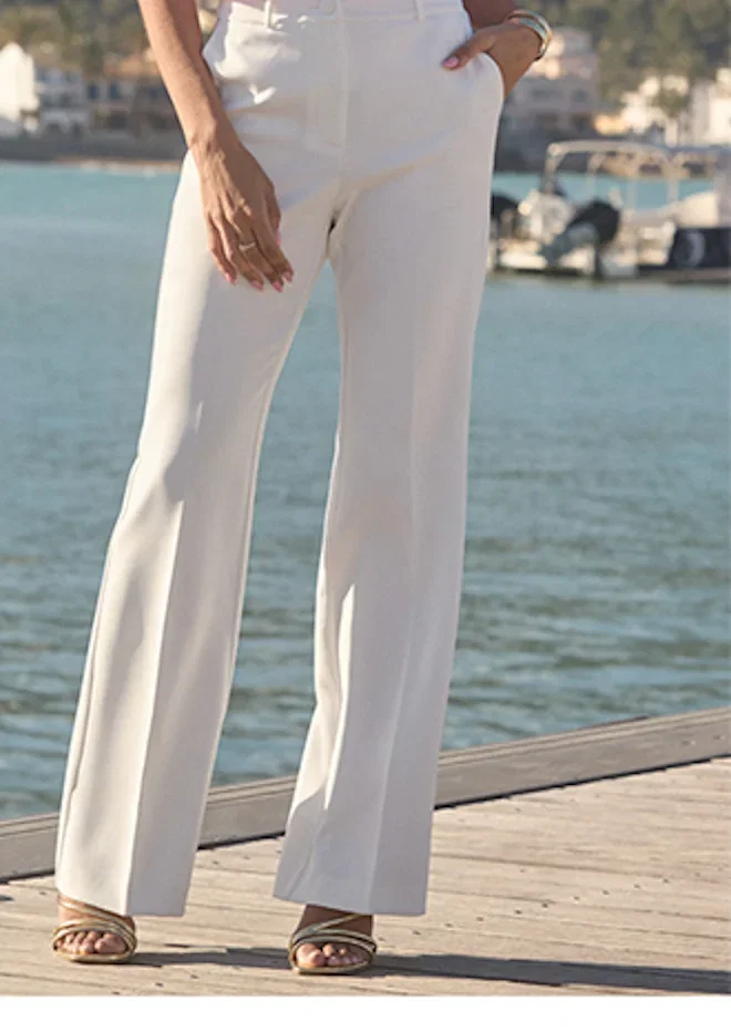 Ivory Kick Flare Trousers