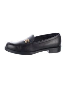 Interlocking CC Logo Leather Loafers