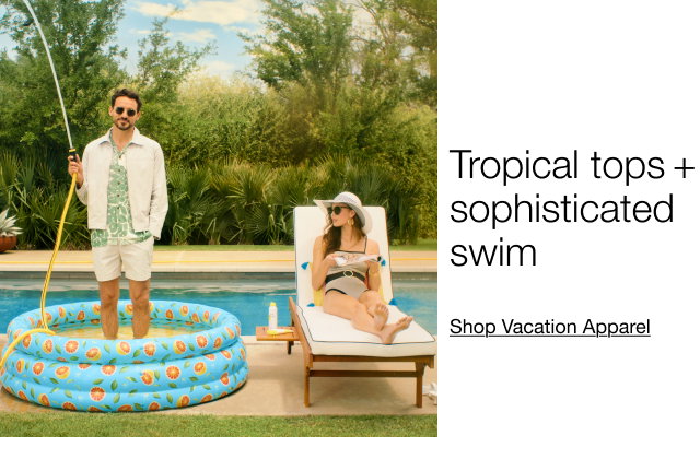 Tropical tops + sophisticated swim | Shop Vacation Apparel