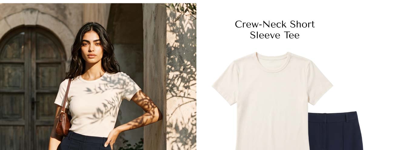 Crew-Neck Short Sleeve Tee