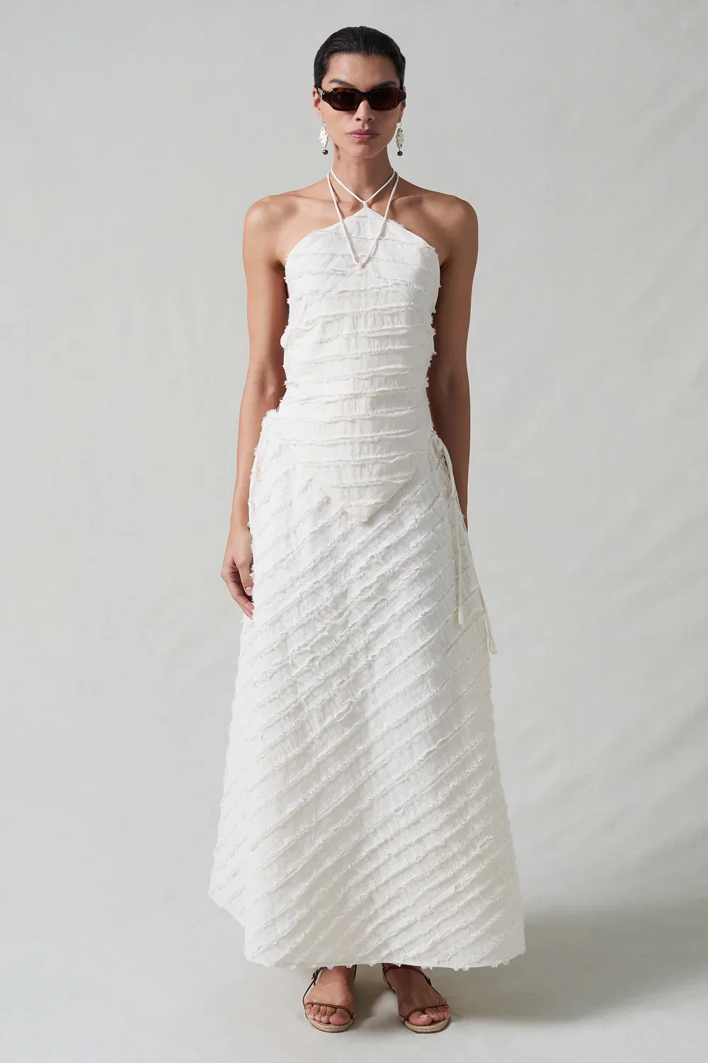Image of Million Strip Circle Skirt Natural