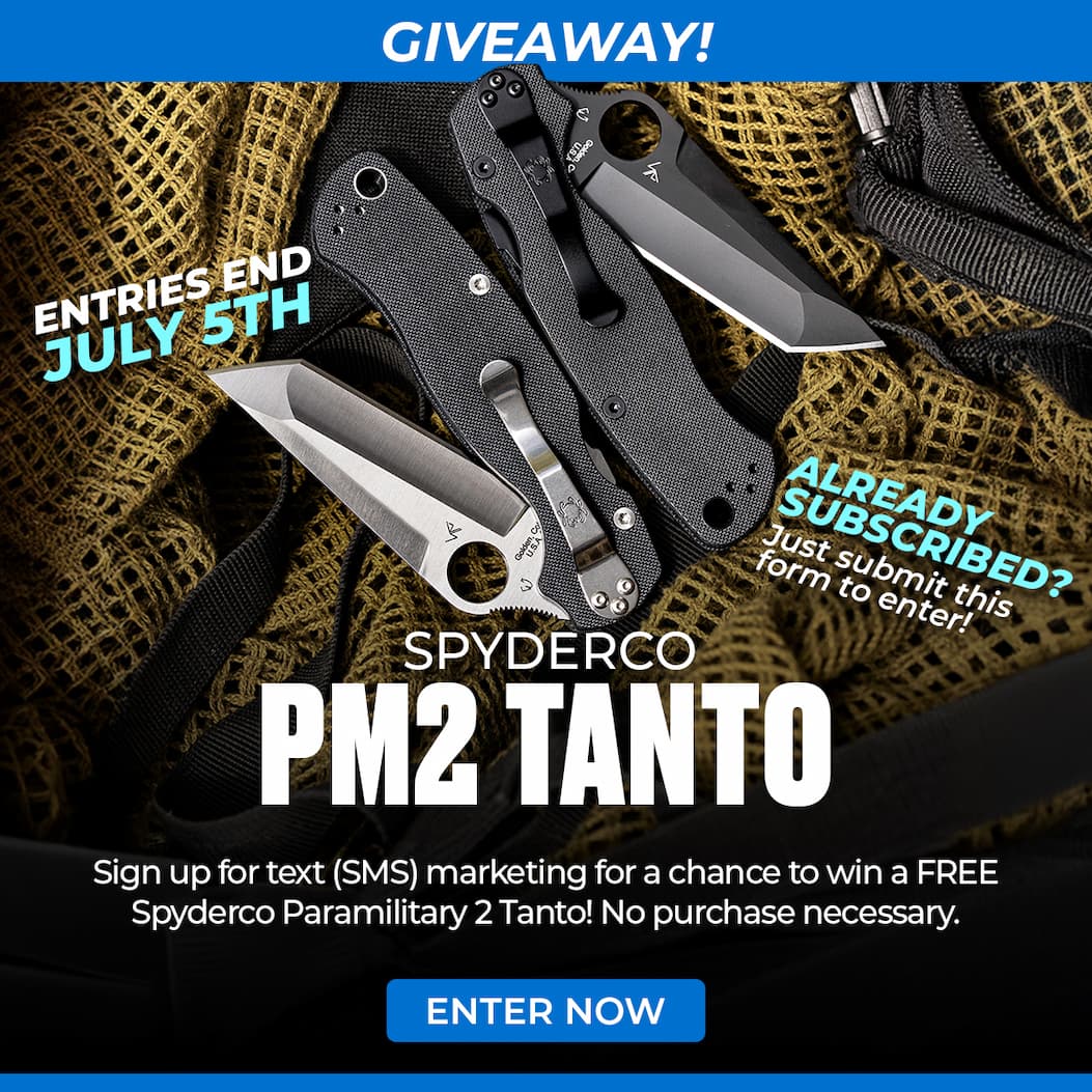 Spyderco PM2 Tanto Giveaways