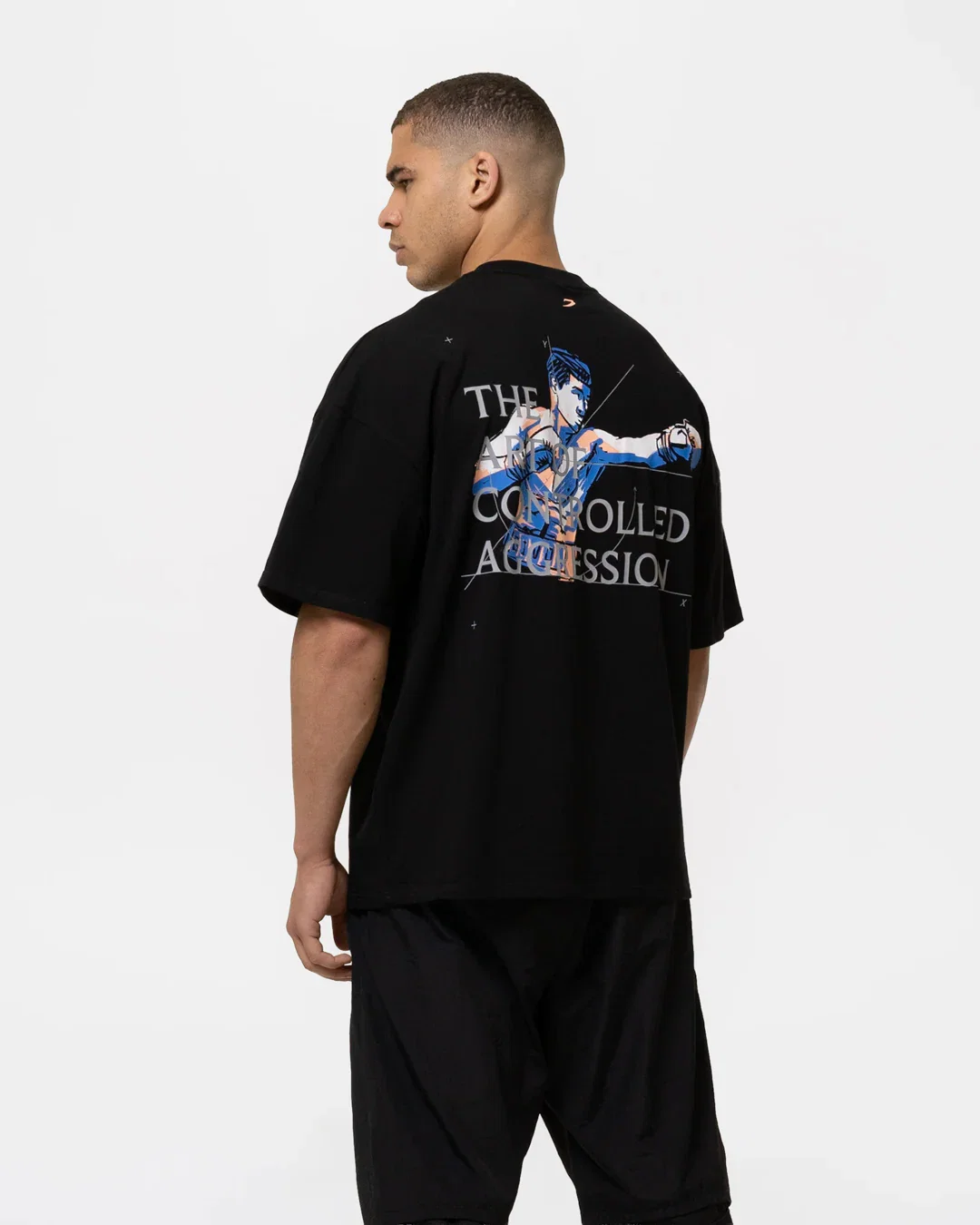Image of Bivol x BOXRAW Controlled Aggression Oversized T-Shirt - Black