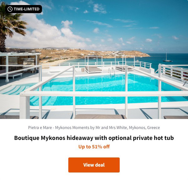 Boutique Mykonos hideaway with optional private hot tub
