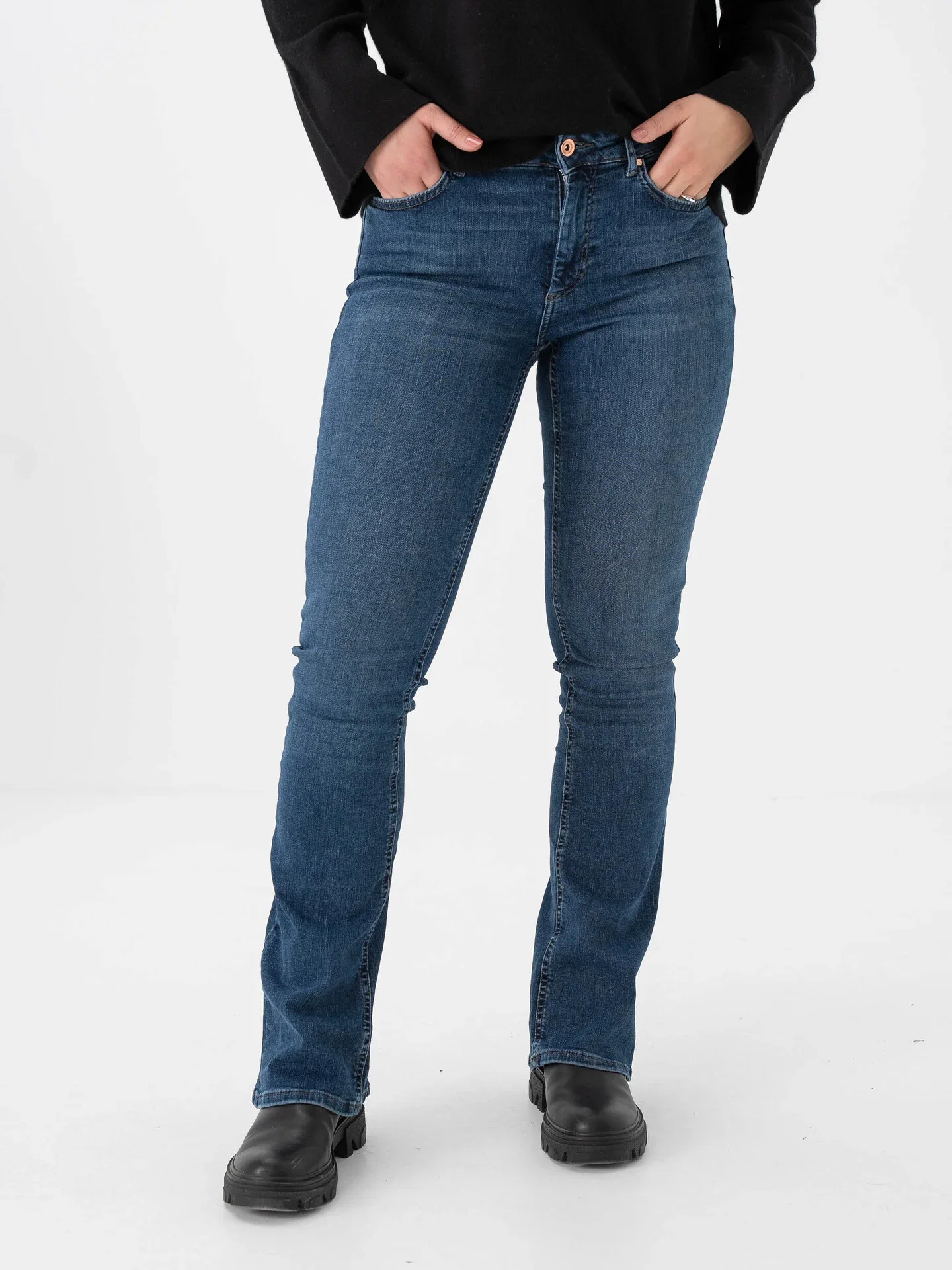 Blush Mid Flared Denim
