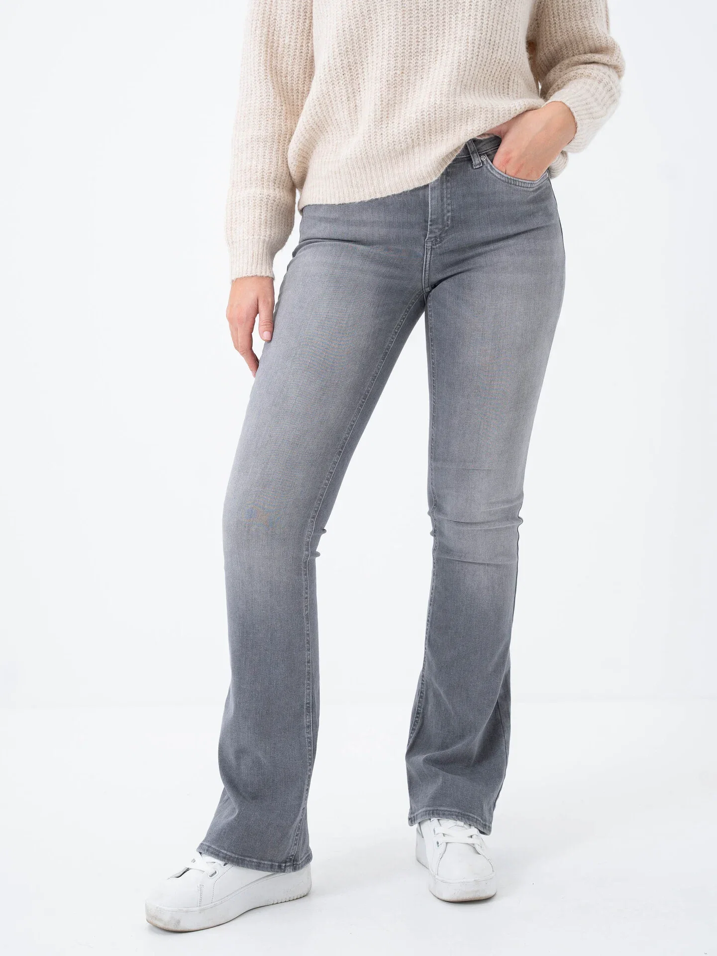 Blush Mid Flared Denim