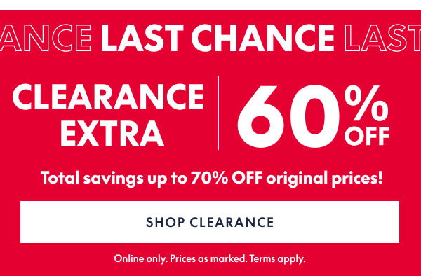 60% Off Clearance