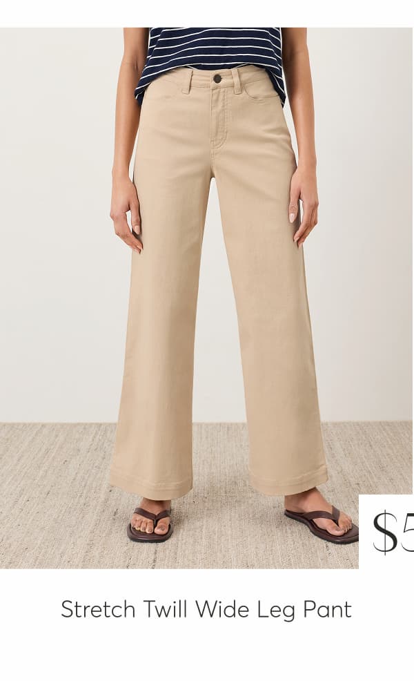 Stretch Twill Wide Leg Pant