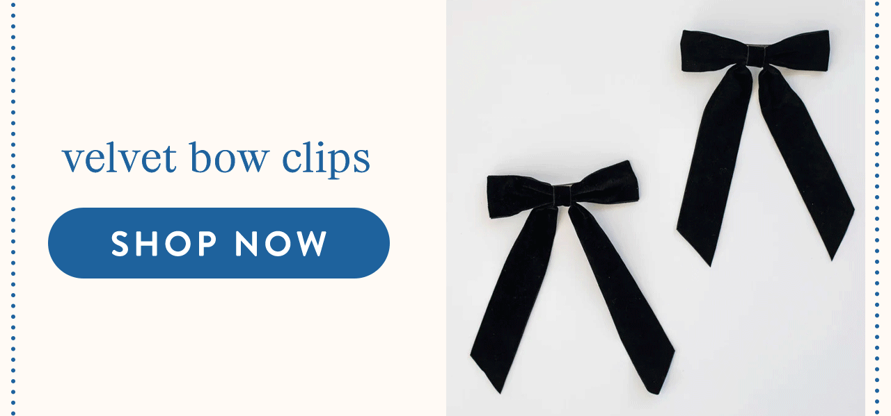 embroider velvet bow clips 