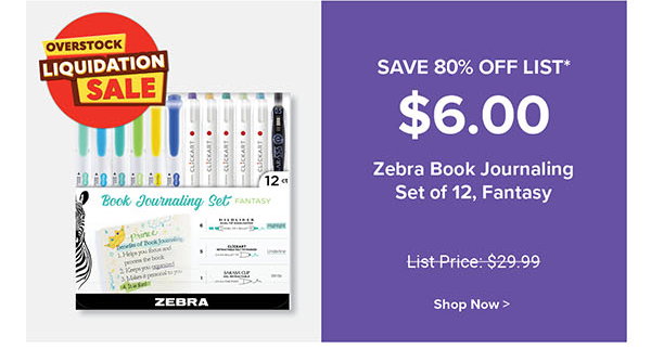 Zebra Book Journaling Set of 12, Fantasy