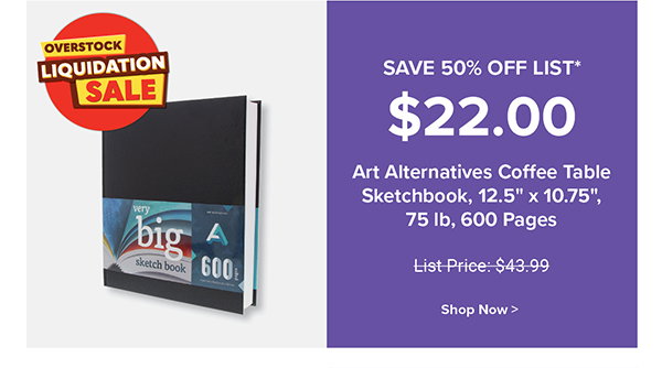 Art Alternatives Coffee Table Sketchbook - 12.5" x 10.75", 75 lb, 600 Pages