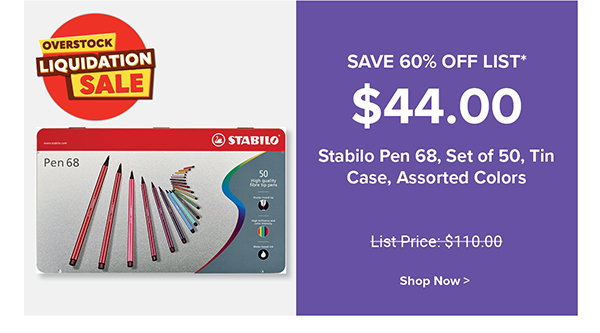 Stabilo Pen 68 Set - Set of 50, Tin Case, Assorted Colors