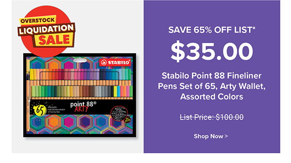 Stabilo Point 88 Fineliner Pens - Set of 65, Arty Wallet, Assorted Colors