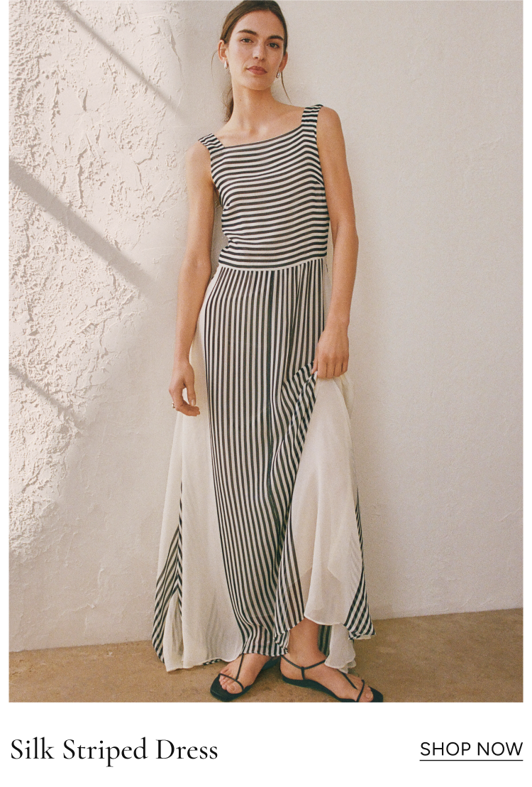 silk striped dress | shop now