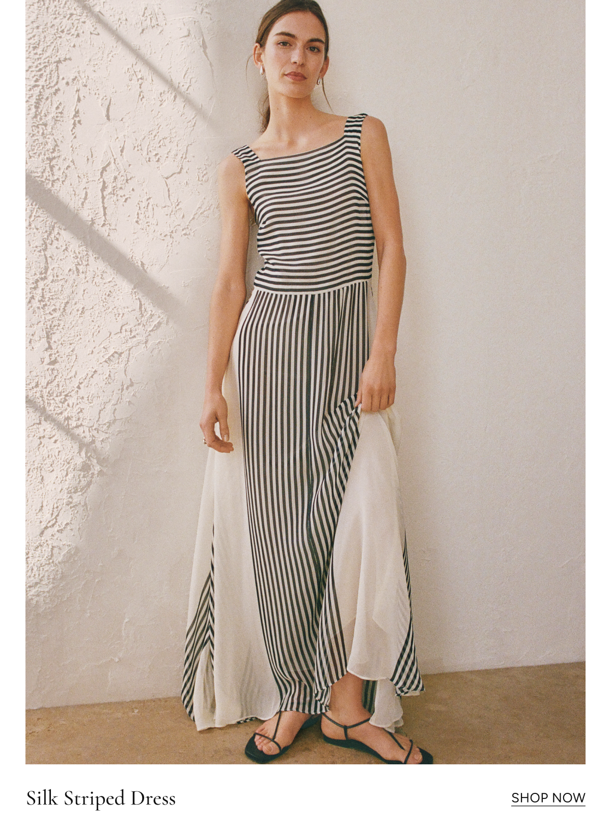 silk striped dress | shop now