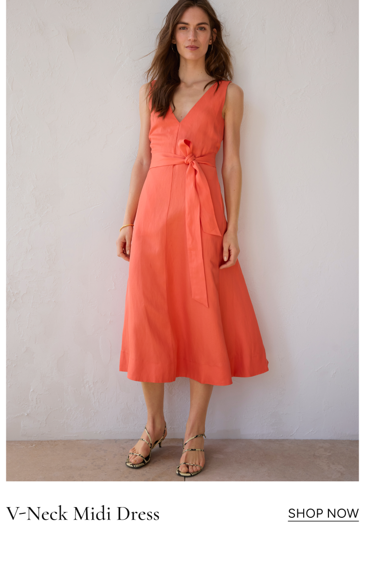 v-neck midi dress | shop now