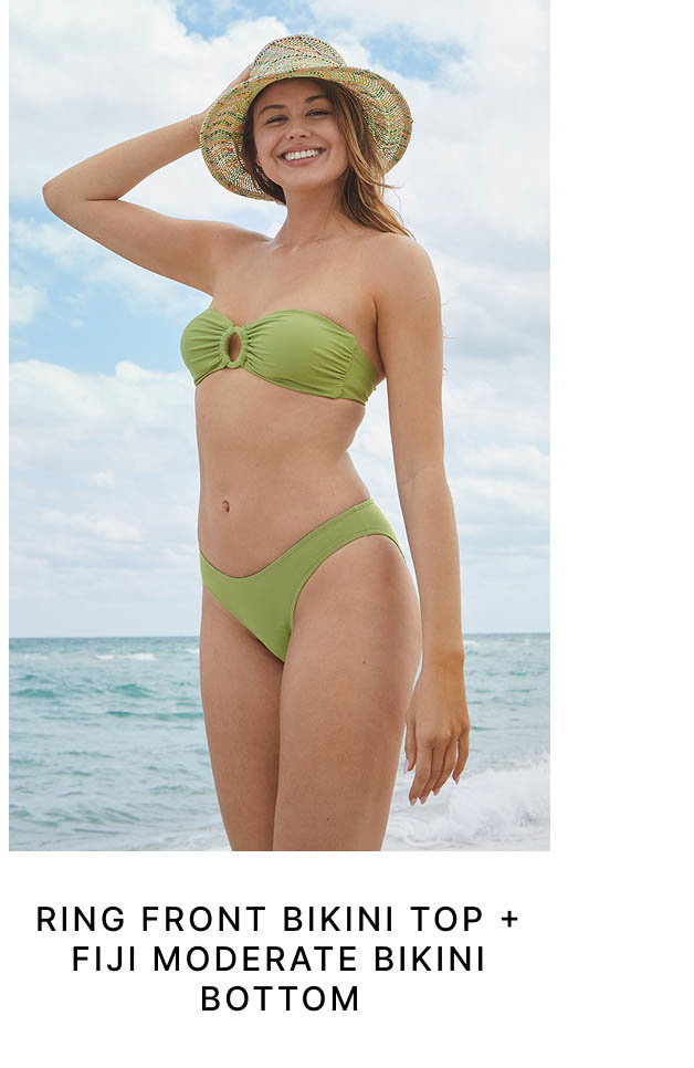 Ring Front Bikini Top + Fiji Moderate Bikini Bottom