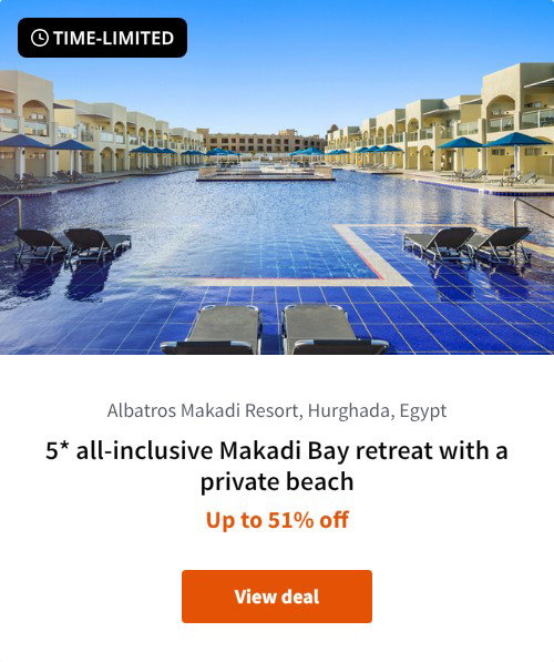 5* all-inclusive Makadi Bay retreat with a private beach