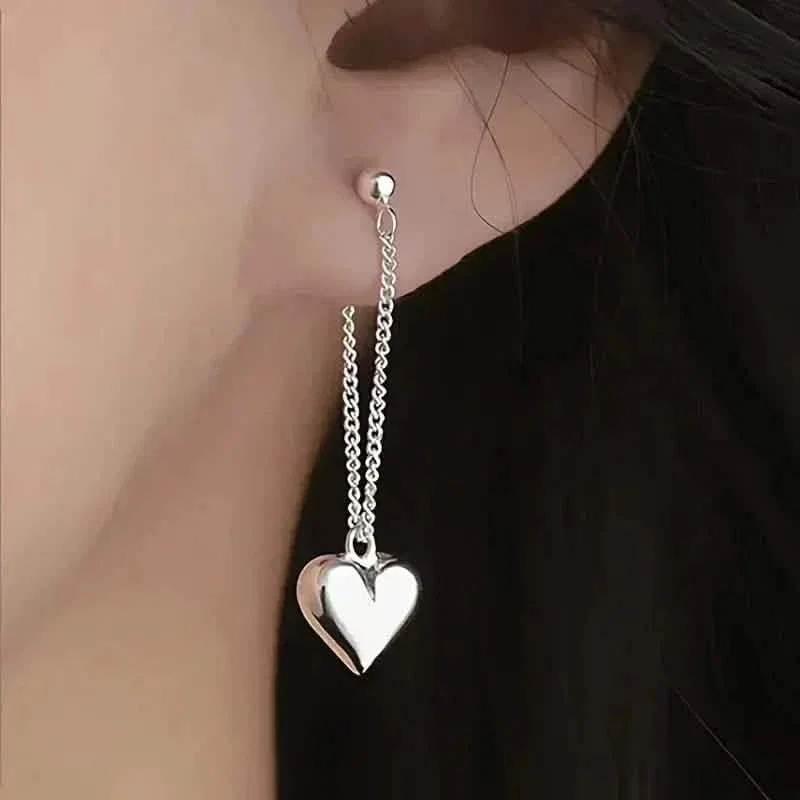 Image of Heart-Shaped Dangle Earrings