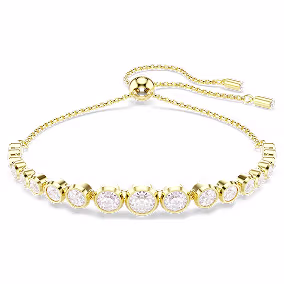 Bracciale Imber, Tagli arrotondati misti, Bianco, Placcato color oro