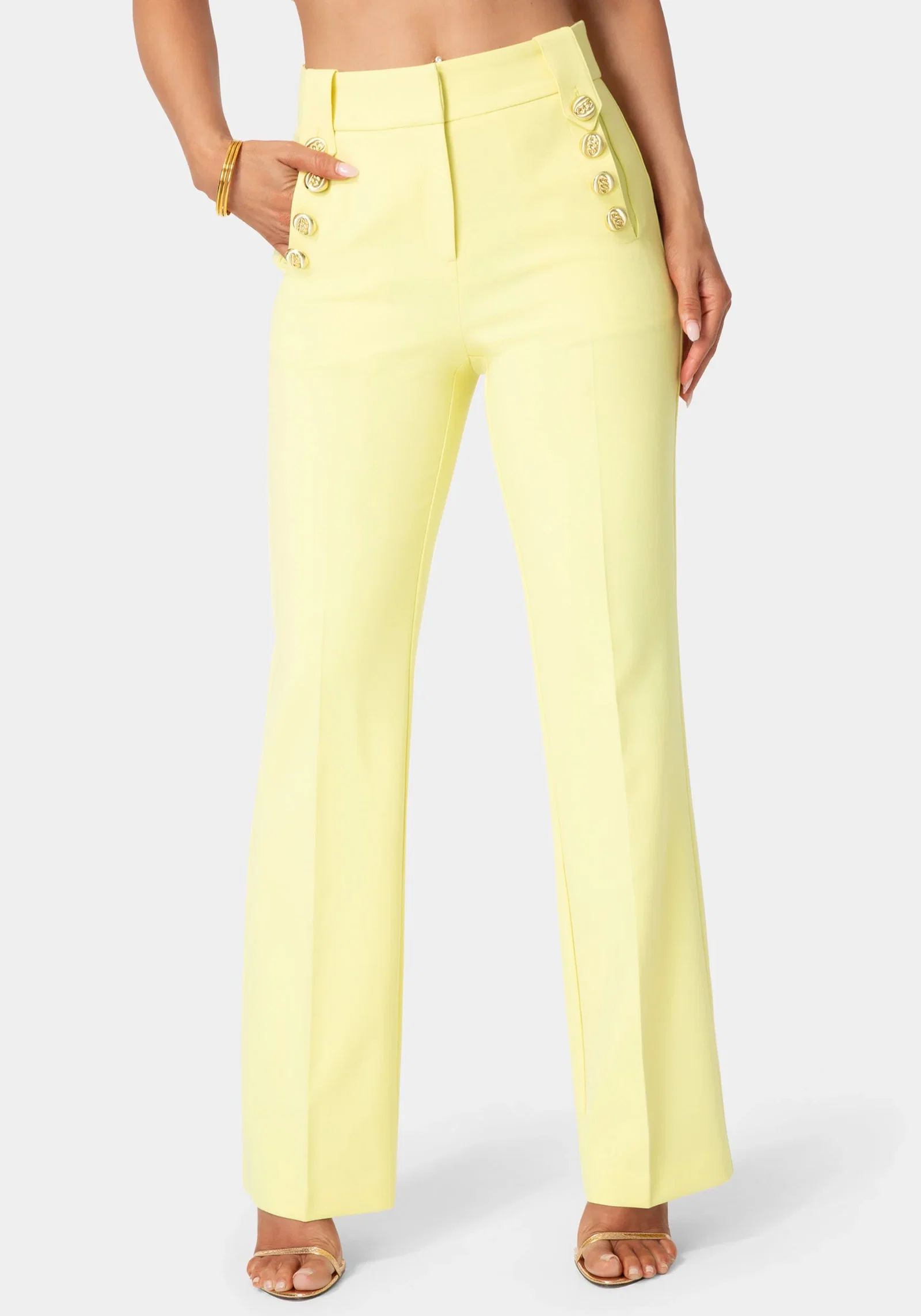 Image of Tailored High Waist Straight Leg Pant