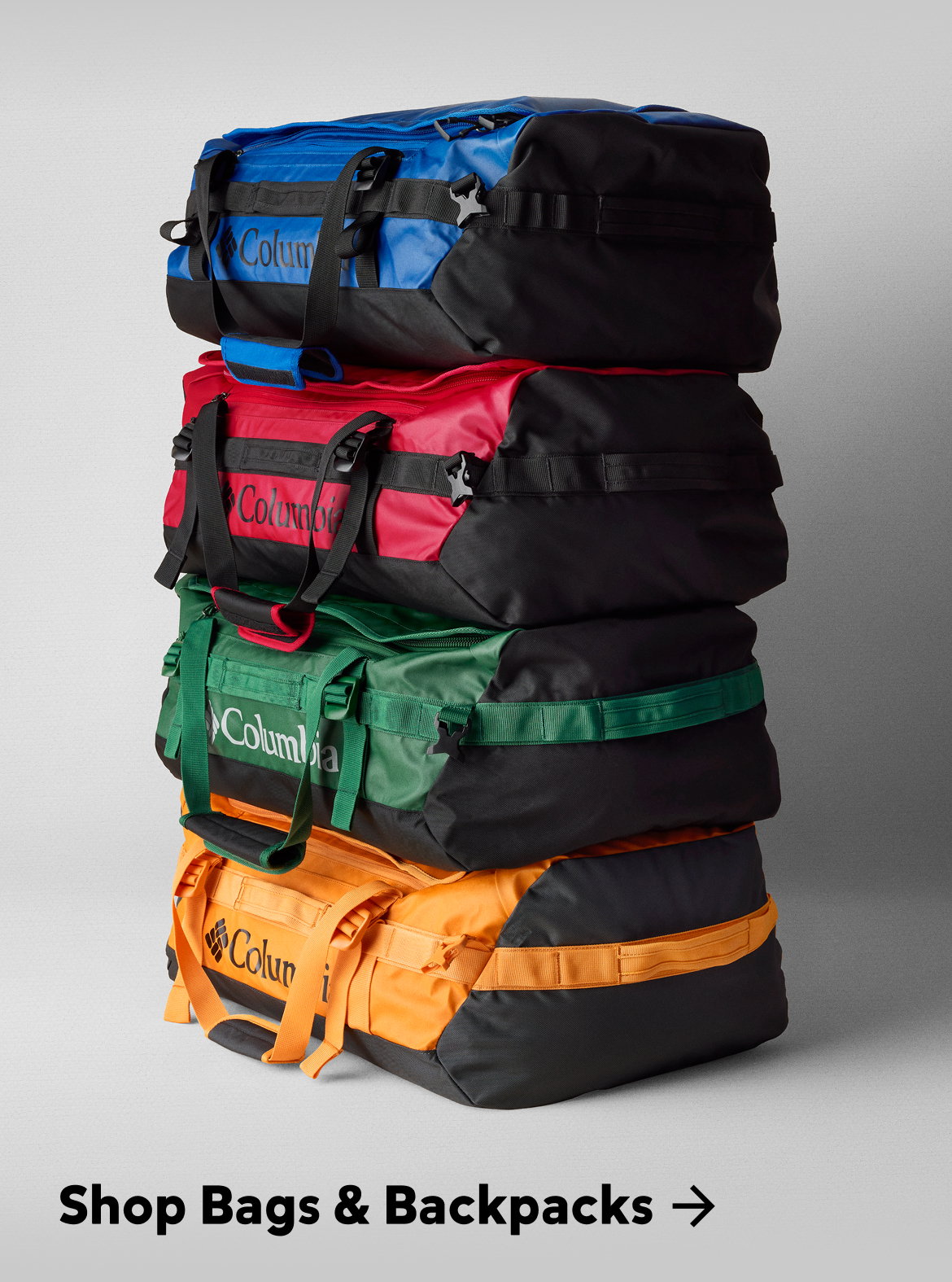 A stack of duffel bags