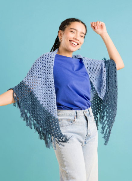 Free Going Granny Crochet Shawl Pattern