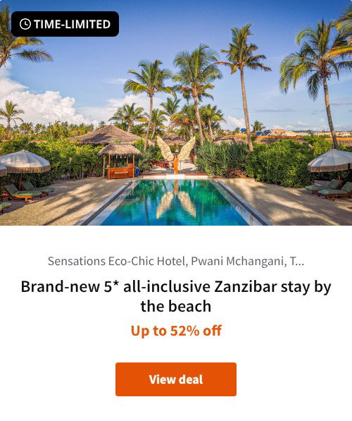 Brand-new 5* all-inclusive Zanzibar stay by the beach