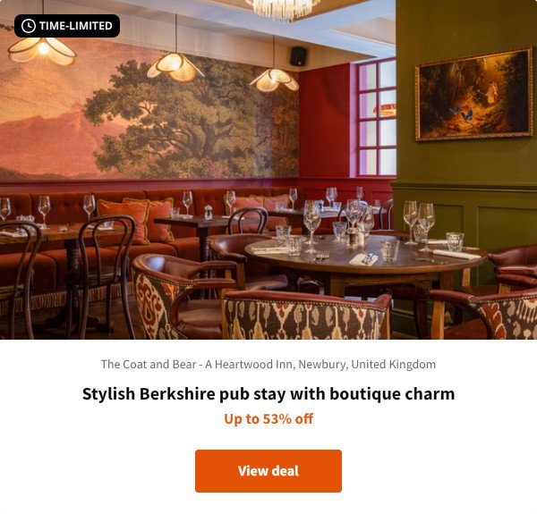 Stylish Berkshire pub stay with boutique charm