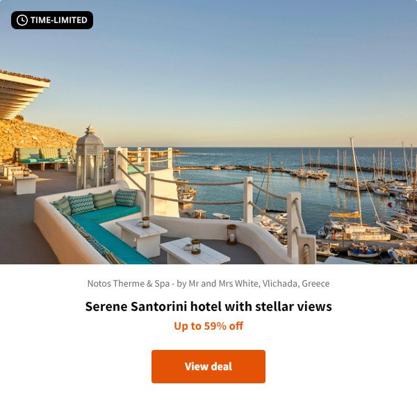 Serene Santorini hotel with stellar views