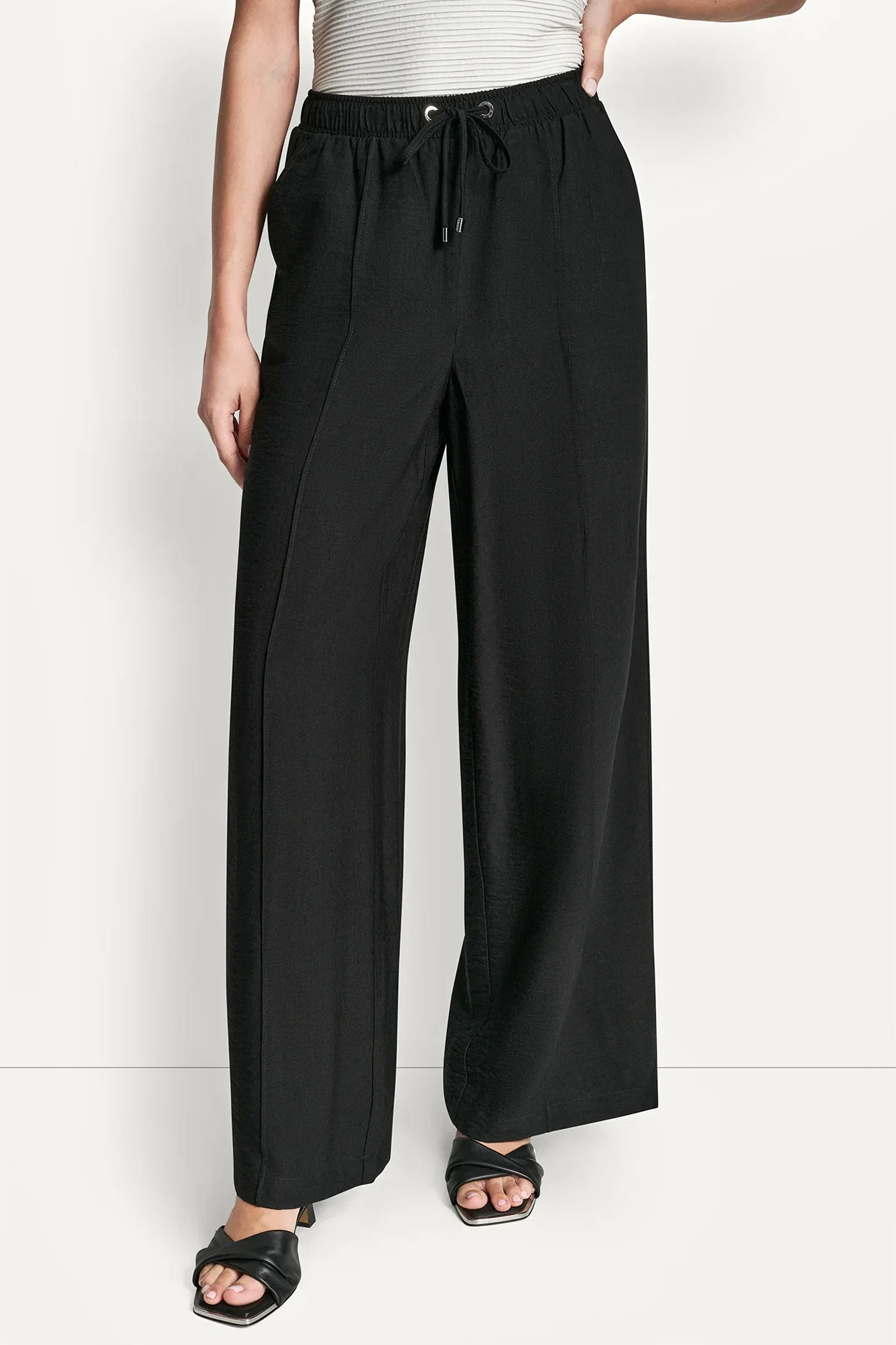 Image of SEAMED WIDE LEG PULL-ON PANT