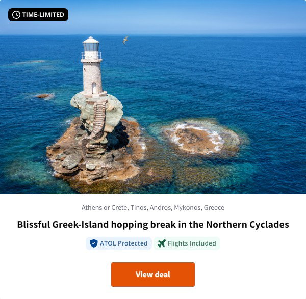 Blissful Greek-Island hopping break in the Northern Cyclades