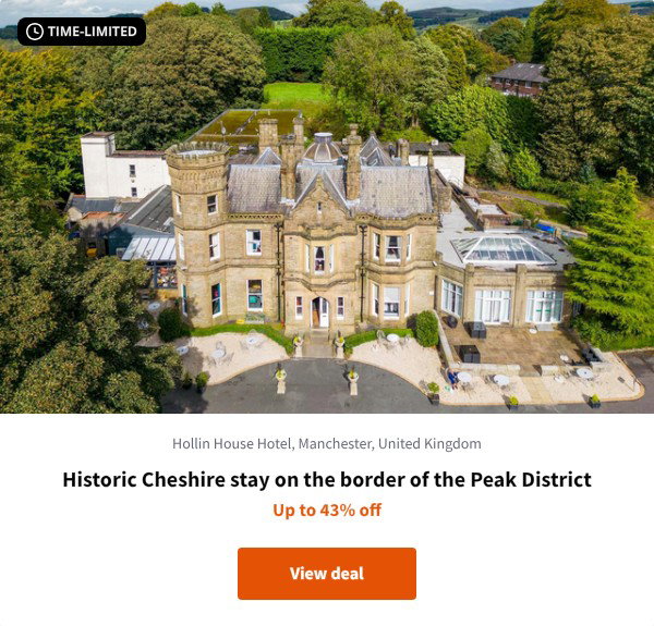 Historic Cheshire stay on the border of the Peak District