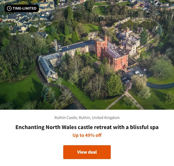 Enchanting North Wales castle retreat with a blissful spa