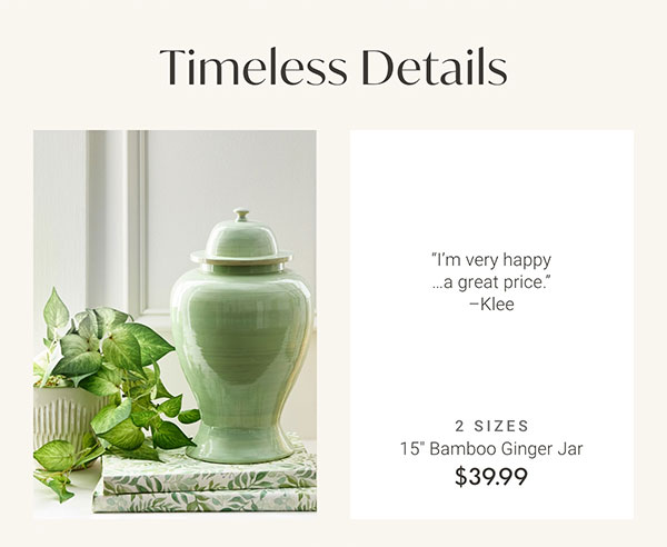 15" Bamboo Ginger Jar