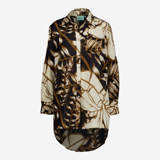 Brown Leaf Pattern Blouse