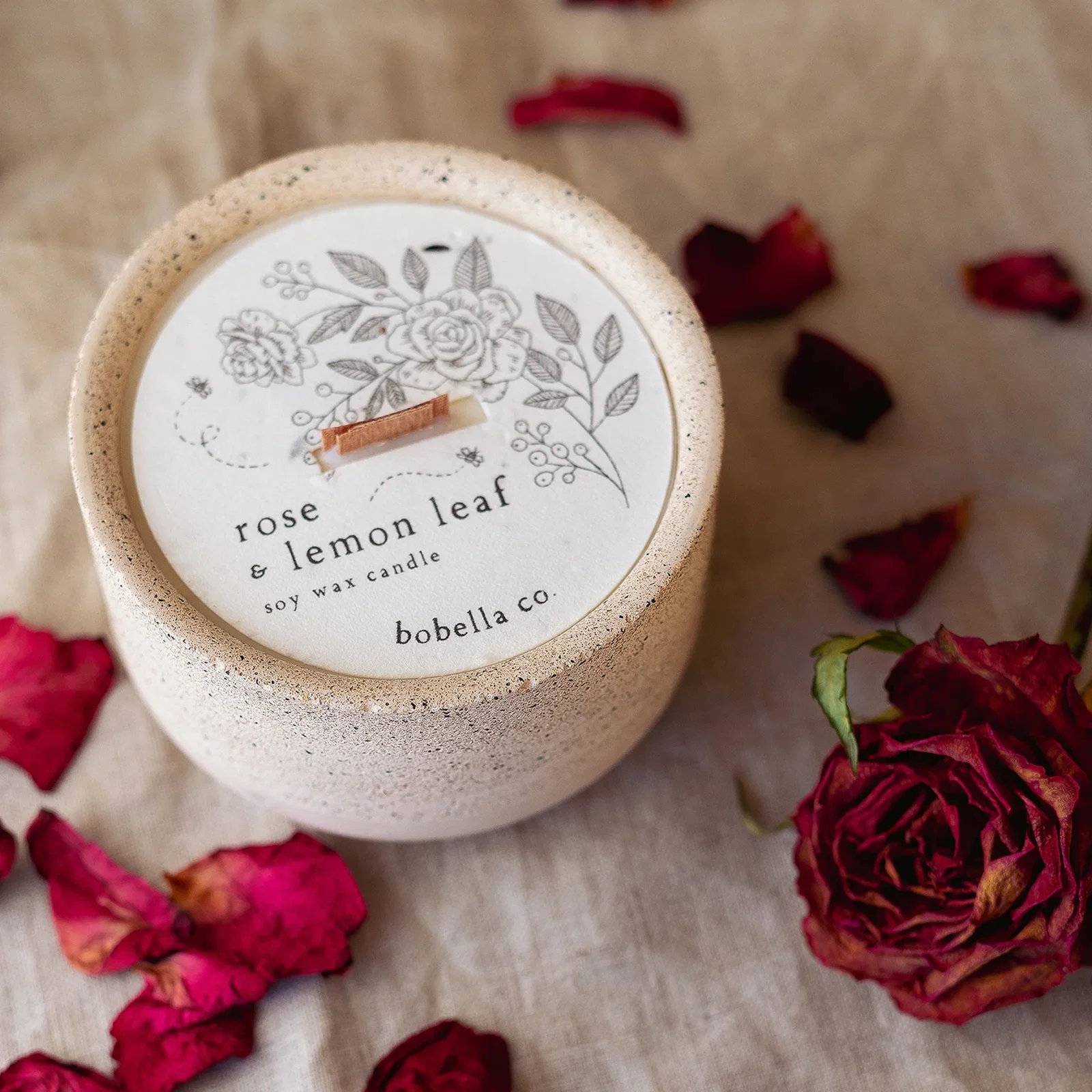 Image of Rose & Lemon Leaf Soy Wax Candle