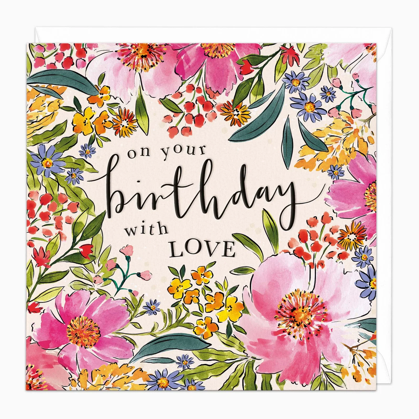 Image of H390 - Summer Floral Birthday Card