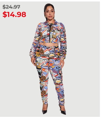 Shop Plus Size High Waisted Side Ruched Patterned Pants