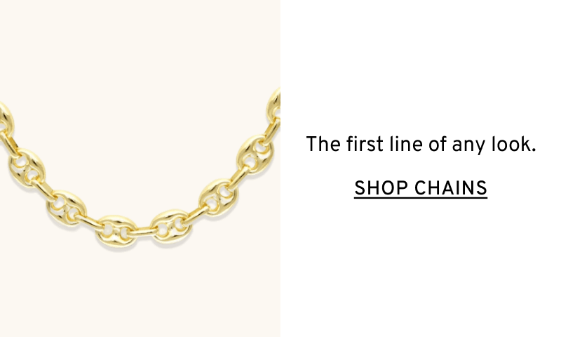 Yellow gold puffy mariner chain necklace. The first line of every look. Click to Shop Chains