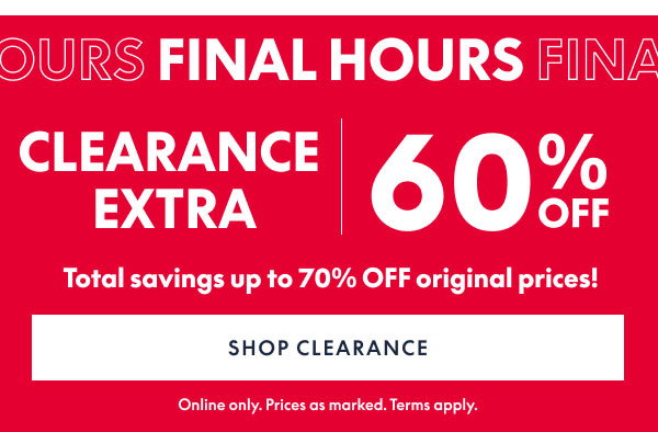 60% Off Clearance